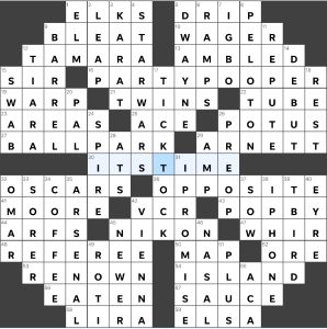 Completed USA Today crossword for Wednesday November 32, 2023